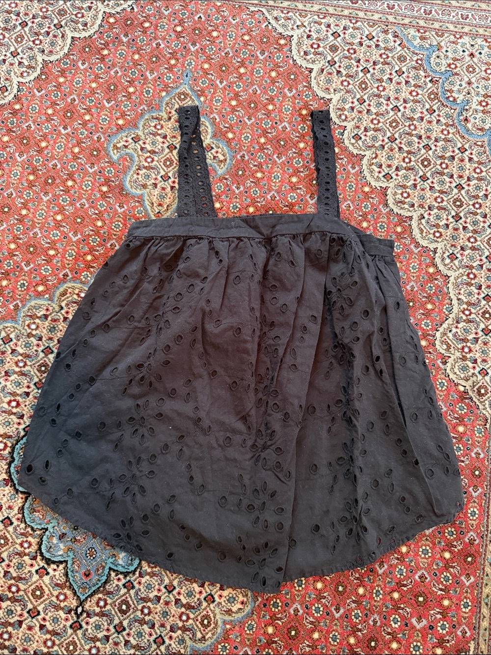 Hatch Black Eyelet Strap Camisole
